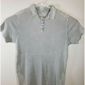 Buckle Black Mens Size Large Grey Thermal Style 100% Cotton Polo